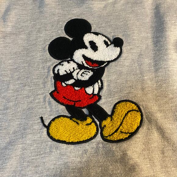 Disney Mickey Mouse embroidered light gray sweatshirt SIZE L - Picture 2 of 5